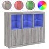 vidaXL Sideboards with LED Lights 3 pcs Grey Sonoma Engineered Wood