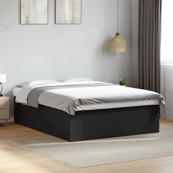 vidaXL Bed Frame without Mattress Black 150x200 cm King Size