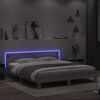 vidaXL Bed Frame with LED without Mattress Grey Sonoma 180x200 cm Super King