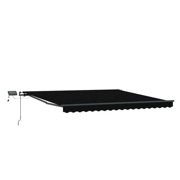 vidaXL Retractable Awning Manual Black 450 x 300 cm Fabric