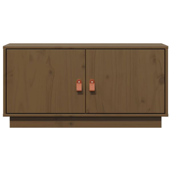 vidaXL TV Cabinet Honey Brown 80x34x40 cm Solid Wood Pine