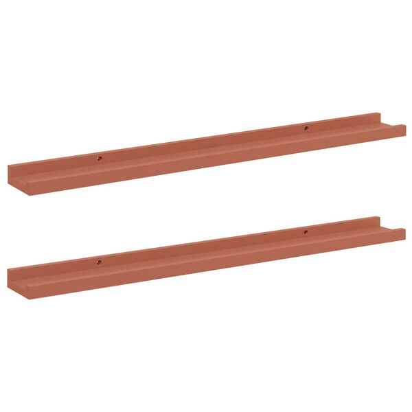 vidaXL Wall Shelf with Shelf 2 pcs Red 80 x 9 x 3 cm Engineered Wood