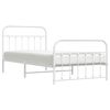 vidaXL Metal Bed Frame without Mattress with Footboard White 107x203cm