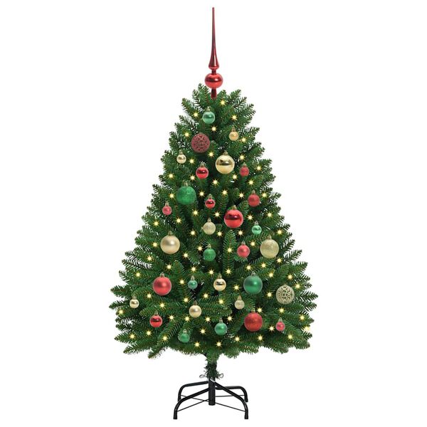 vidaXL Artificial Christmas Tree with Stand Green 120 cm PVC and Metal