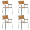 vidaXL Stacking Chair 4 pcs Brown Solid Acacia Wood Stackable