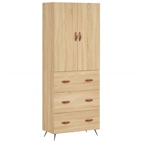 vidaXL Highboard Sonoma Oak 69.5x34x180 cm Engineered Wood