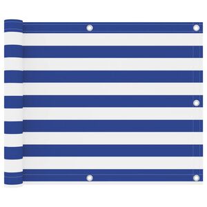 vidaXL Balcony Screen White and Blue 75x400 cm Oxford Fabric