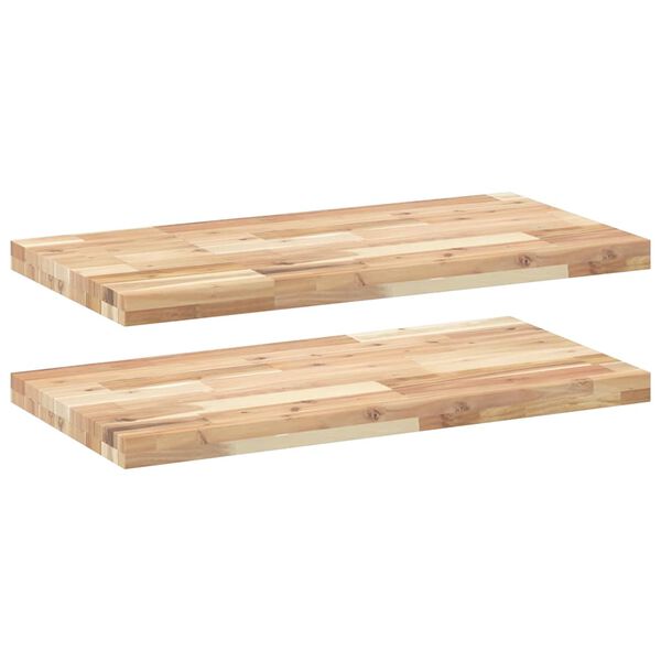 vidaXL Floating Shelves 2 pcs 80x40x4 cm Untreated Solid Wood Acacia