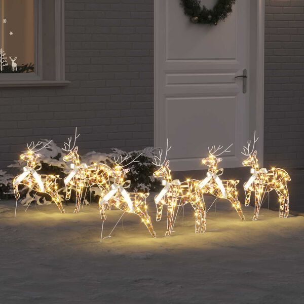 vidaXL LED Reindeers with 180 LEDs 6 pcs Multicoulur PET