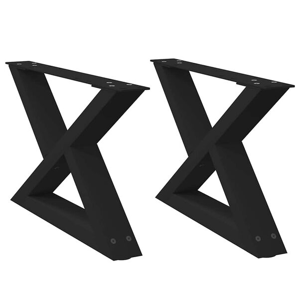 vidaXL Coffee Table Legs 2 pcs Black 60x(30-31.3) cm Steel