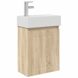 vidaXL Bathroom Vanity Unit with Tap Sonoma Oak 45.5 x 25.5 x 84 cm