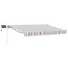 vidaXL Manual Awning Frame with LEDs Light Grey and White 5 x 3 m