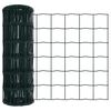 vidaXL Fence with Post Green 0.4 x 10 m Steel and PVC