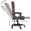 vidaXL Massage Reclining Office Chair Brown Faux Leather