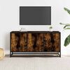 vidaXL TV Cabinet Smoked Oak 100x35x50 cm Engineered Wood and Metal