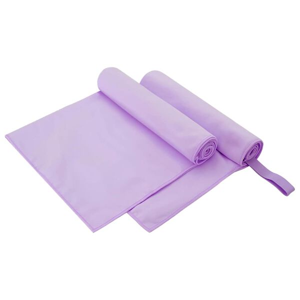 vidaXL Sports Towels 2 pcs Purple 100 x 50 cm Polyester and polyamide