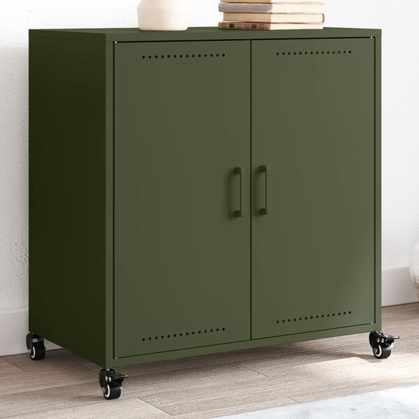 vidaXL Sideboard Olive Green 68x39x72 cm Steel