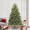 vidaXL Artificial Hinged Christmas Tree with Cones Green 240 cm