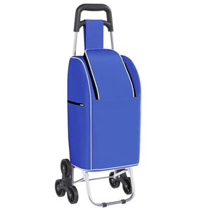 vidaXL Shopping Trolley Folding Blue 39.5 x 33 x 93 cm Oxford fabric