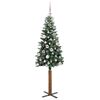 vidaXL Slim Christmas Tree Green 150 cm PVC and Solid Pine wood