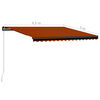 vidaXL Manual Retractable Awning 450x300 cm Orange and Brown