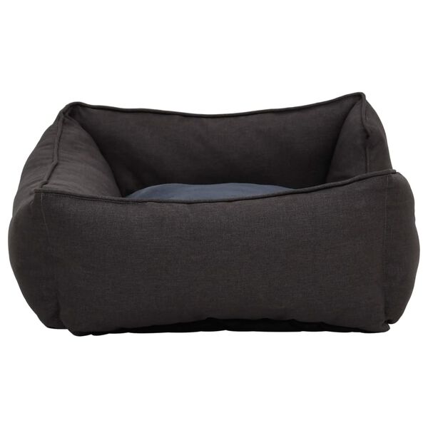 vidaXL Dog Bed Dark Grey 65x50x20 cm Linen Look Fleece