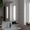 vidaXL Bathroom Mirror Cabinet with LED Light Arched Black 42x13x70 cm