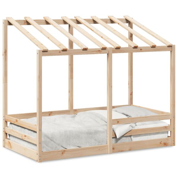 vidaXL Kids' Bed with Roof 80x160 cm Solid Wood Pine