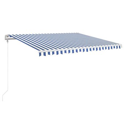 vidaXL Automatic Retractable Awning 450x350 cm Blue and White