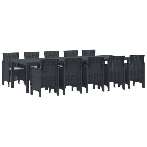 vidaXL Garden Dining Set 11 pcs Anthracite and Light grey