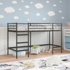vidaXL Kids'Loft Bed Frame Black 99.5 x 190 cm Steel