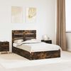 vidaXL Storage Bed with Drawer Smoked Oak 120 x 190 cm Engineered Wood