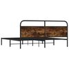 vidaXL Metal Bed Frame without Mattress Smoked Oak 183x213 cm
