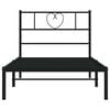 vidaXL Metal Bed Frame without Mattress with Headboard Black 100x190cm
