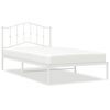 vidaXL Metal Bed Frame without Mattress with Headboard White 107x203cm