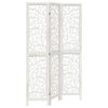 vidaXL Room Divider 3 Panels White Solid Wood Paulownia