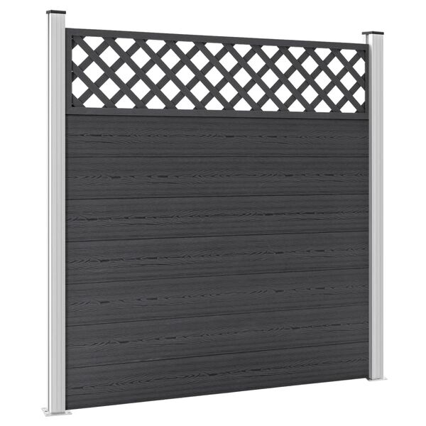 vidaXL WPC Fence Set 5 Square 872x185 Grey