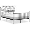 vidaXL Bed Frame without Mattress Black Metal 140x200 cm