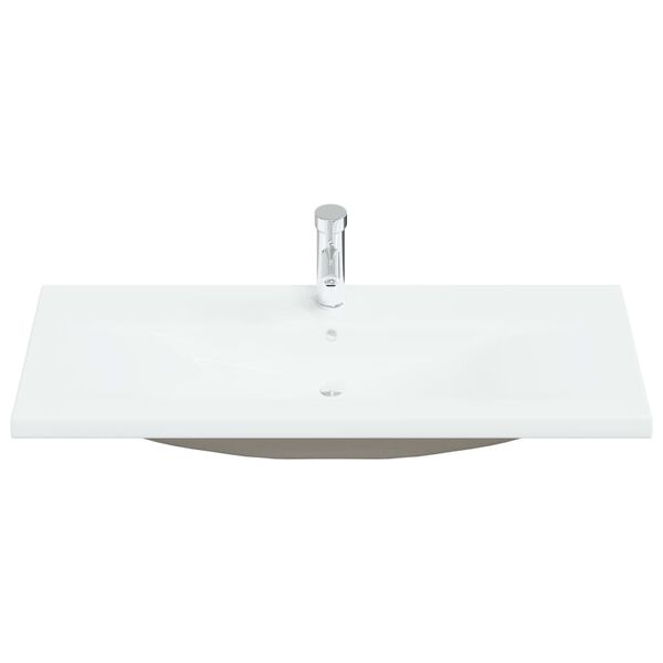 vidaXL Built-in Basin with Faucet 101x39x18 cm Ceramic White