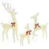 vidaXL Reindeer Family 3 pcs Warm white 67 x 26 x 127 cm PET