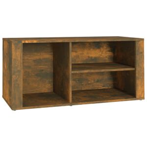 vidaXL Shoe Cabinet Smoked Oak 100x35x45 cm Engineered Wood