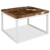 vidaXL Coffee Table Teak Resin 60x60x40 cm White and Brown
