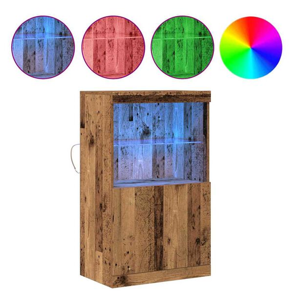 vidaXL LED Sideboard Brown 60 x 37 x 100 cm Engineered Wood