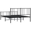 vidaXL Metal Bed Frame without Mattress with Footboard Black 160x200cm