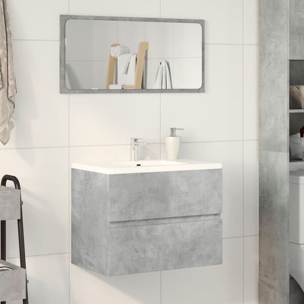 vidaXL Bathroom Cabinet Concrete Grey 60x38.5x45 cm Engineered Wood