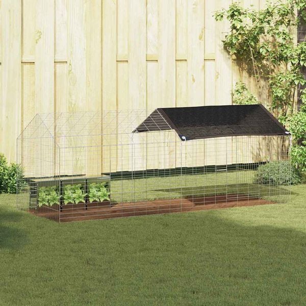 vidaXL Rabbit Cage Silver 200 x 78 x 78 cm Galvanised Steel