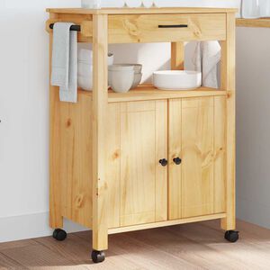 vidaXL Kitchen Trolley "MONZA" 60x40x88,5 cm Solid Wood Pine