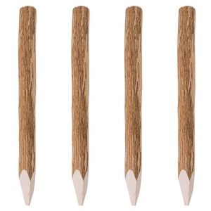 vidaXL Pointed Fence Posts 4 pcs Hazel Wood 90 cm