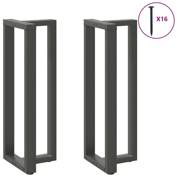 vidaXL Bar Table Legs T-Shaped 2 pcs Anthracite 40x35x(110-111) cm Steel