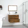 vidaXL 2 Piece Bathroom Furniture Set Smoked Oak Engineered Wood